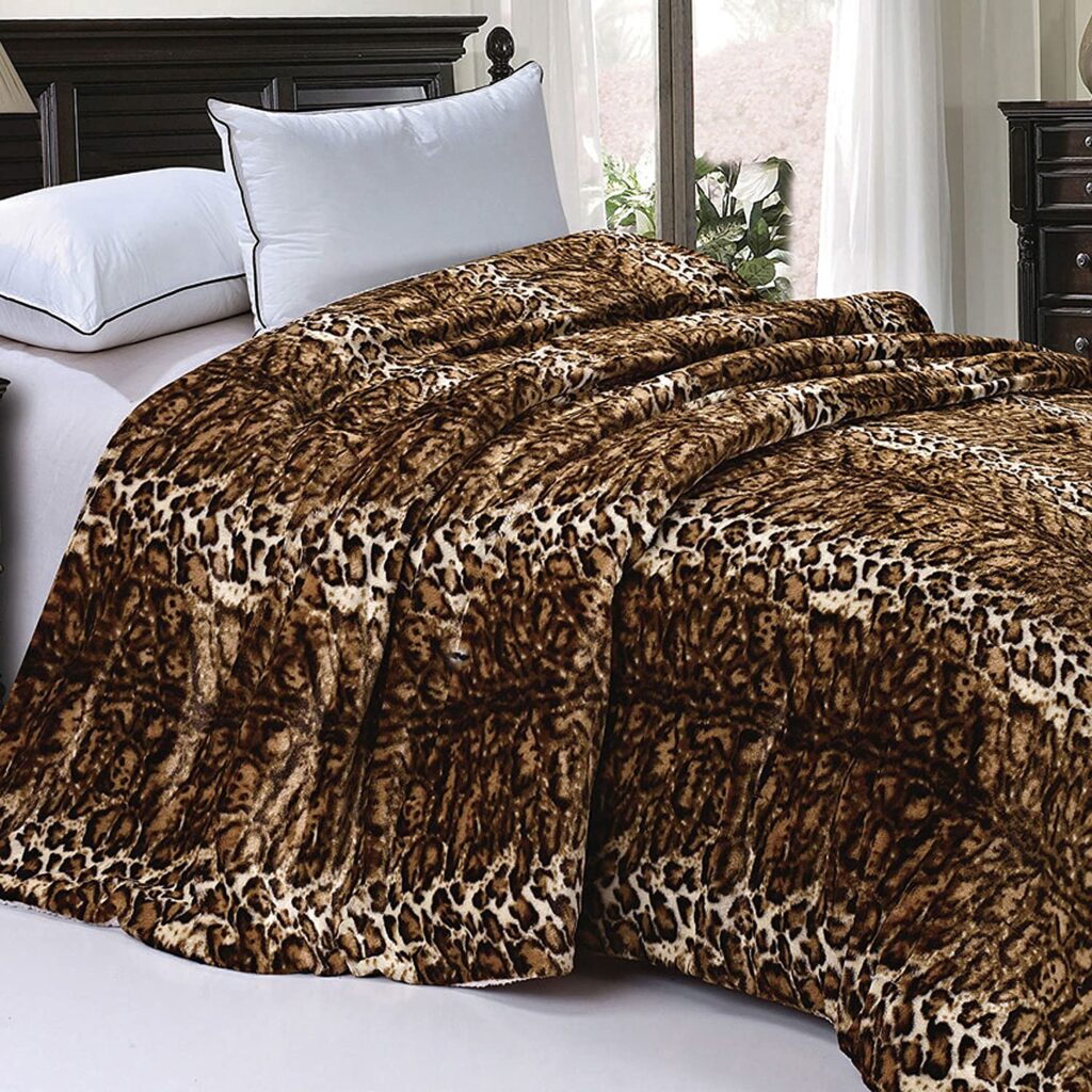 thick mexican blanket leopard print