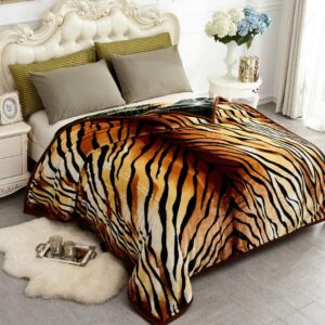 Designs In Heavy Mexican Blanket With Animals Print That Match Home   Tiger Pattern Print Heavy Mexican Blanket 300x300 